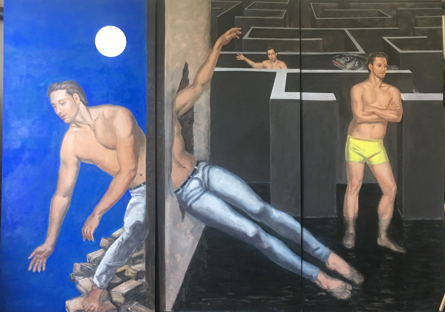 Mauerbrecher, Kunst an der Plakatwand, 2019, mixed media auf Holz, 260 x 360 cm